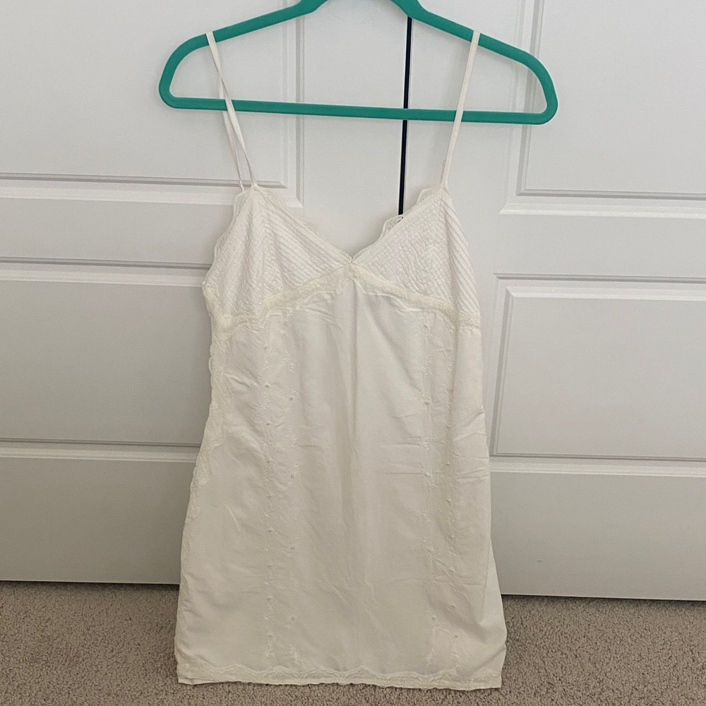 Zara white Slip Dress with lace detail